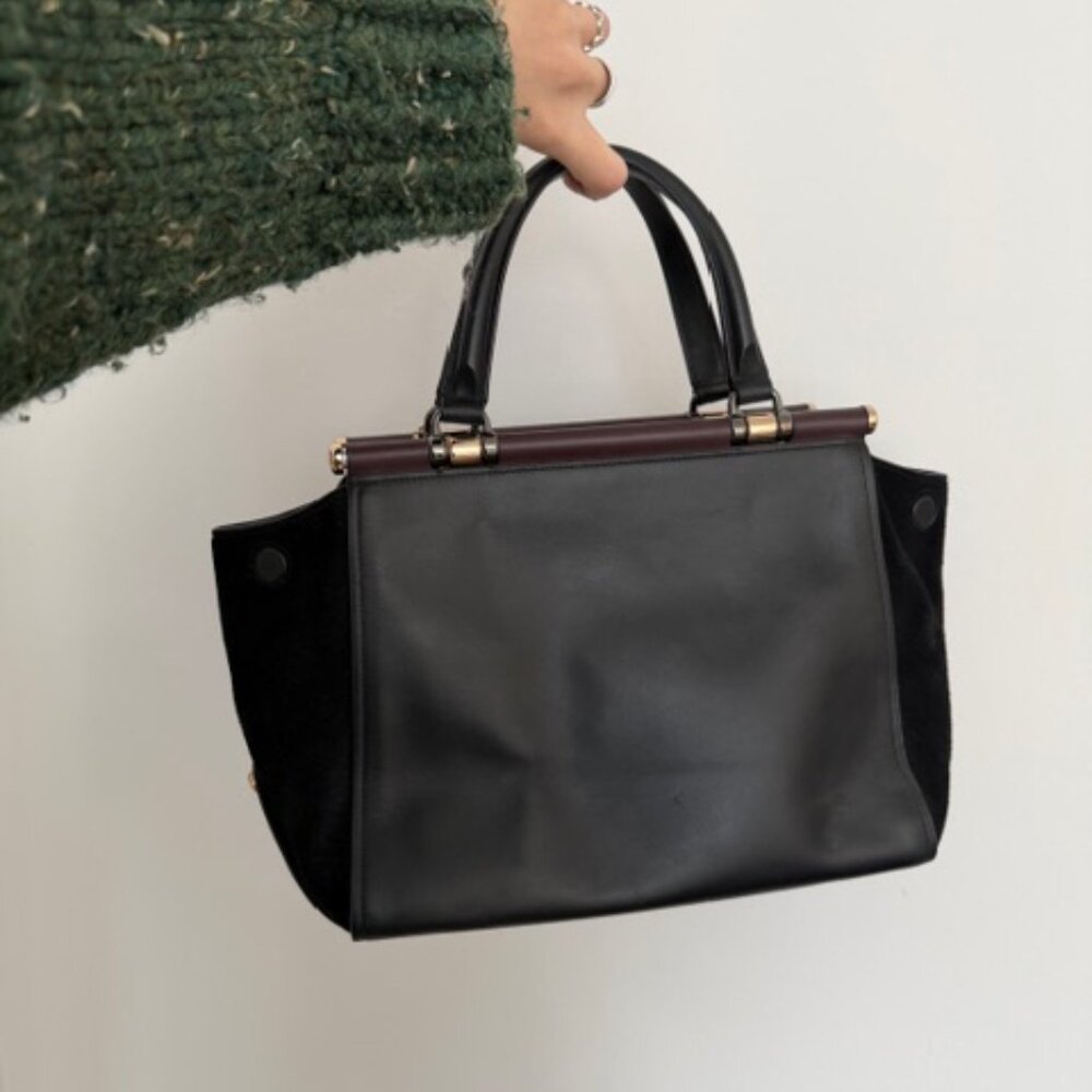 Coach Grace Bag In Maroon and Black Leathers - Picture 2 of 7